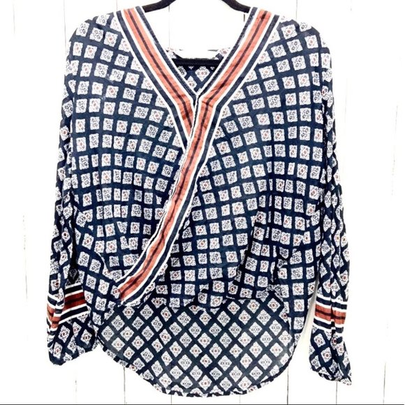 🛍Hippie Laundry Boho Wrap High Low Blouse| Medium - Picture 1 of 8